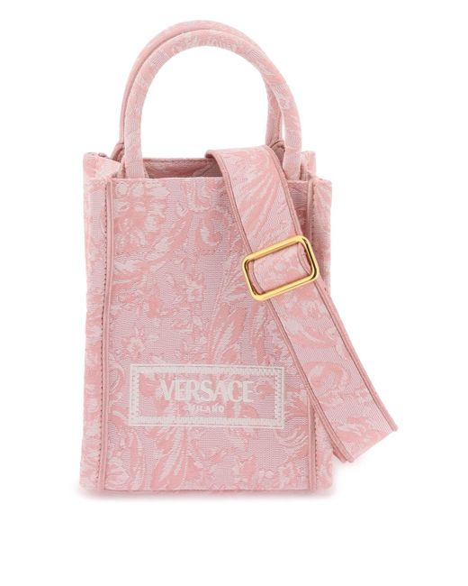 Versace Pink Athena Barocco Mini Tote Bag