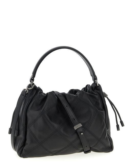 Borsa A Mano 'Bucket Mellow' Piccola di Brunello Cucinelli in Black