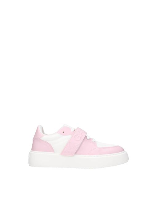 Ganni Pink Sneakers Leather White