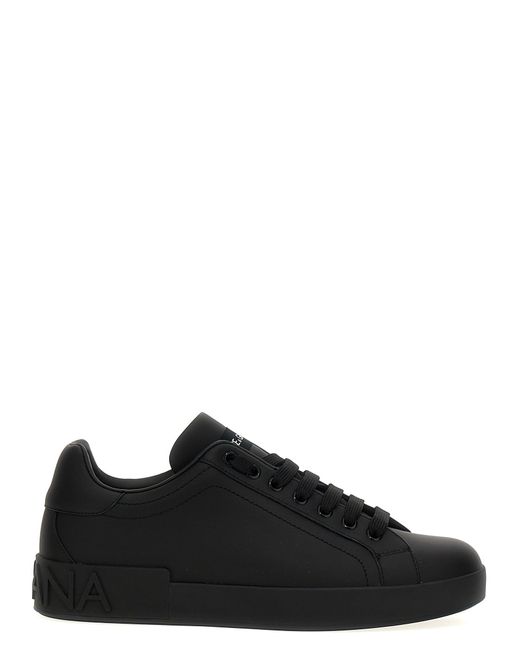 Sneakers Portofino in pelle di Dolce & Gabbana in Black da Uomo