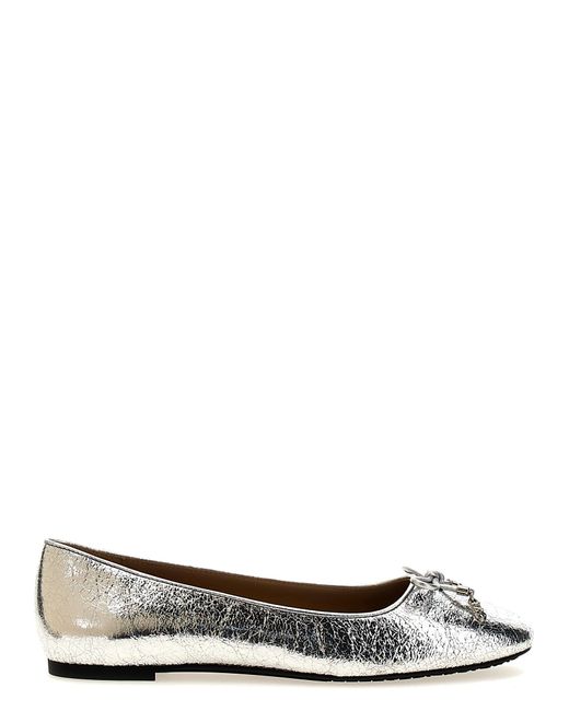 Nori Flat Shoes Silver di Michael Kors in White