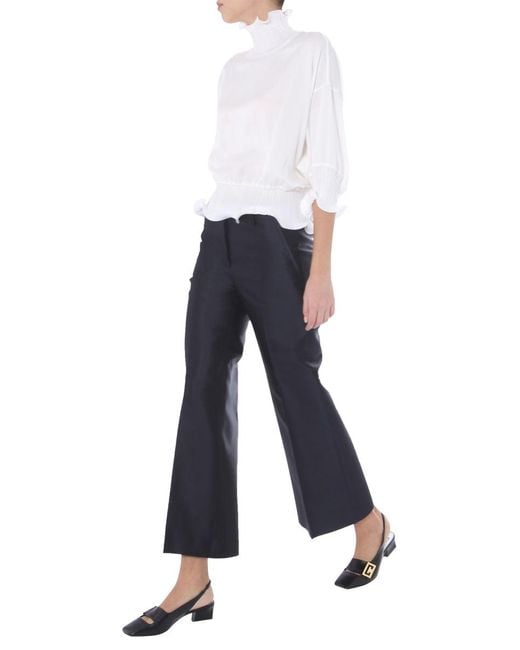 PANTALONE AMPIO IN MISTO LANA E SETA di Givenchy in Blue
