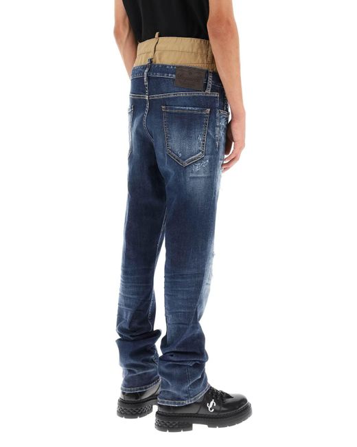 DSquared² Blue Medium Ripped Wash Skinny Twin Pack Jeans for men