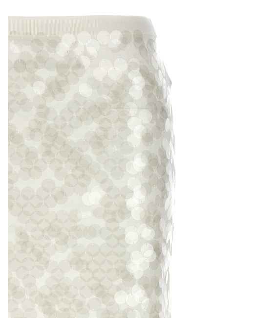 Sequin Knitted Skirt Gonne Bianco di N°21 in White