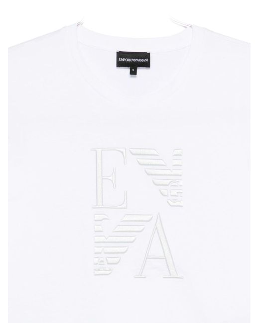Emporio Armani White Logo Cotton T-Shirt