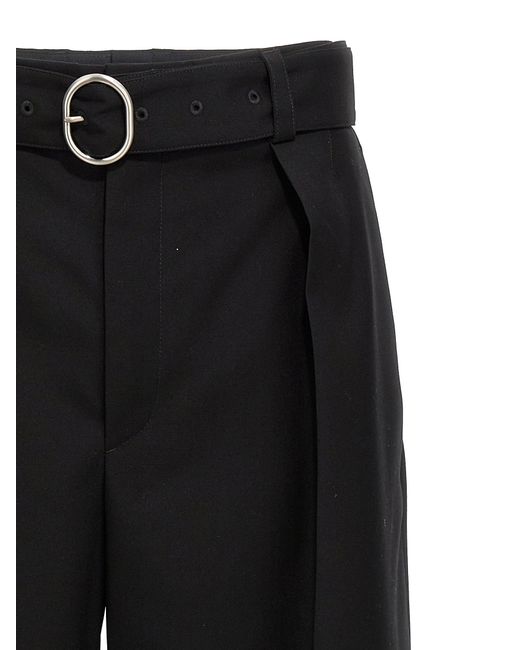 Gabardine Trousers Pantaloni Nero di Jil Sander in Black da Uomo