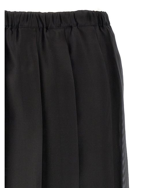 Long Pleated Skirt Gonne Nero di Fabiana Filippi in Black