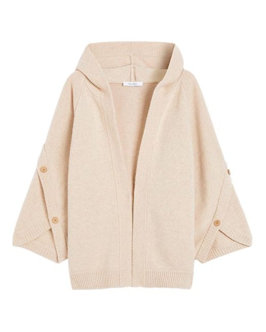Max Mara Natural Sand Wool Cardigan