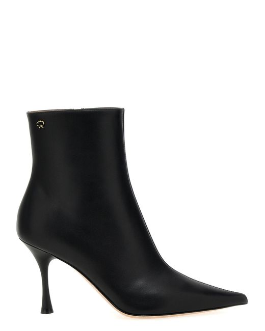 Gianvito Rossi Black 85mm Pointy-toe Leather Boots