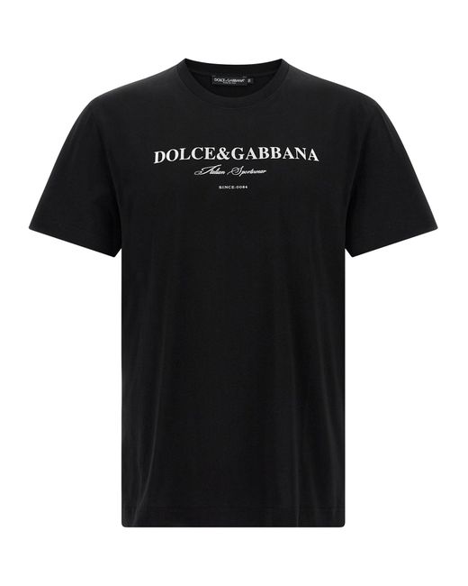Dolce & Gabbana Black Printed T-Shirt for men