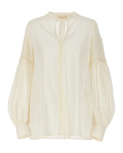 Pussy Bow Blouse Camicie Bianco di Chloé in White