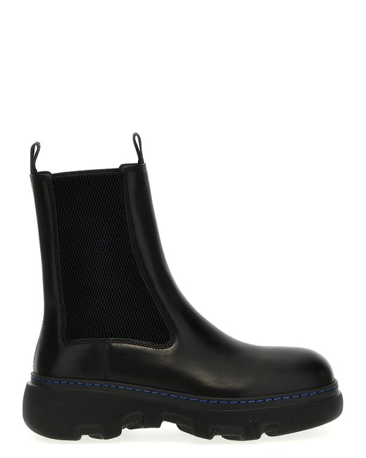 Burberry Black Gabriel Leather Chelsea Boots
