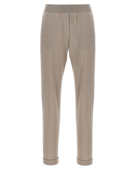 Brunello Cucinelli Gray Wool And Silk Trousers