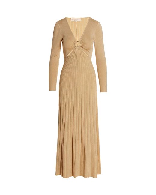 Michael Kors Natural Michael Dress In Stretch Fabric