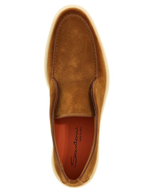Santoni Brown Desert Flat Shoes for men