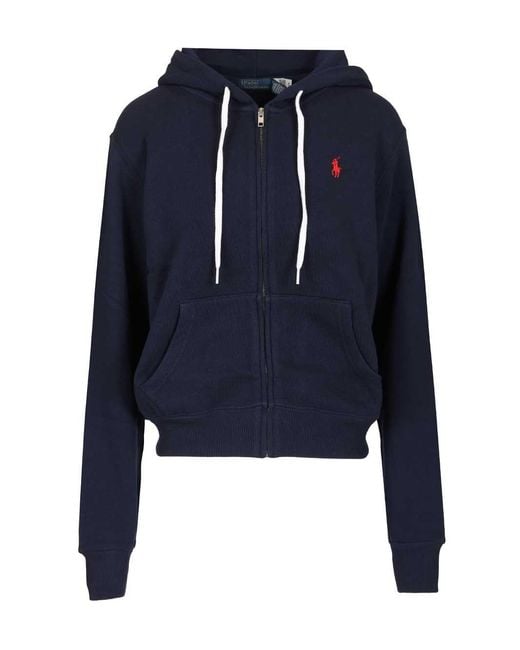 Polo Ralph Lauren Blue Zip-Up Hoodie Sweatshirts