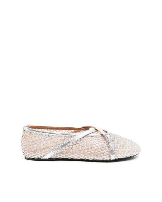 D'Accori White Ballet Flats