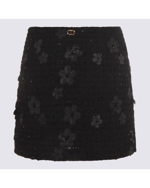 Skirts Boucle' Fiori Nero-Donna di Twinset in Black