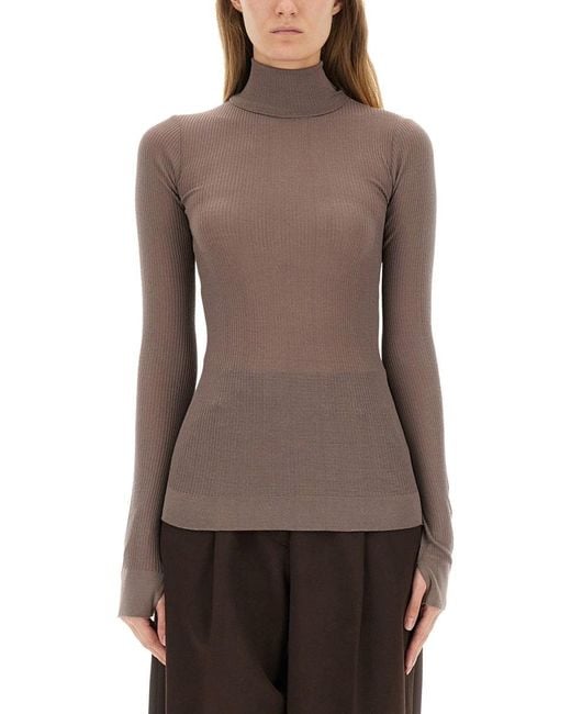 Turtleneck Top-Donna di Lemaire in Brown