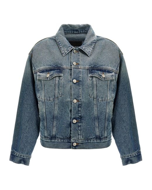 MM6 by Maison Margiela Blue Cut-Out Denim Jacket Puffer Jackets