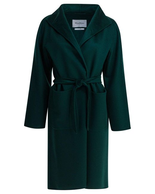 Max Mara Green Cashmere Midi Coat