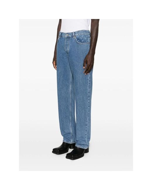 MARINE SERRE Blue Denim for men