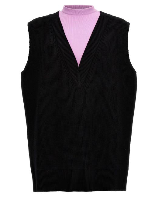 Knit Vest Gilet Multicolor di Jil Sander in Black da Uomo