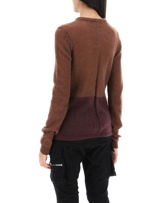 Rick Owens Brown 'judd' Sweater With Contrasting Lines