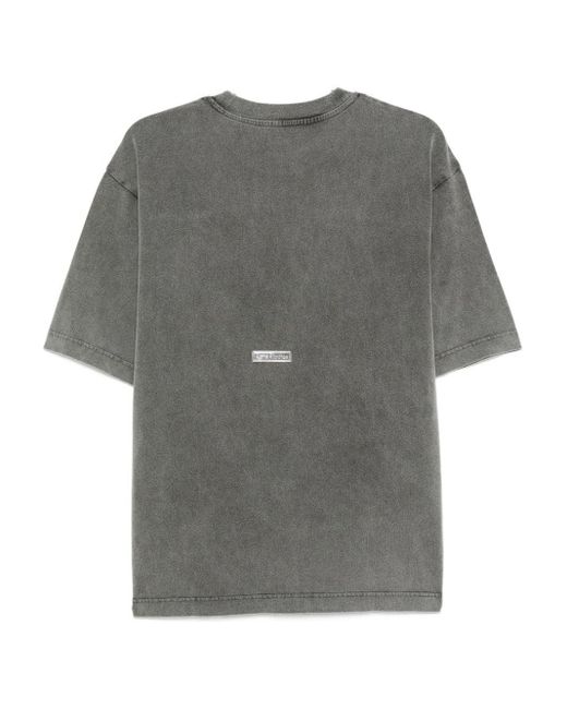 Acne Gray Logo Cotton T-Shirt
