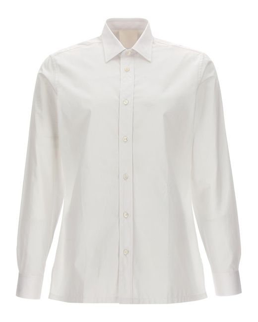 Givenchy White Logo Embroidery Shirt for men