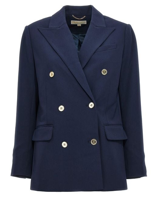 Michael Kors Blue Double-Breasted Blazer