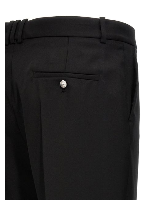 Wool Tailored Trousers Pantaloni Nero di Balmain in Black da Uomo