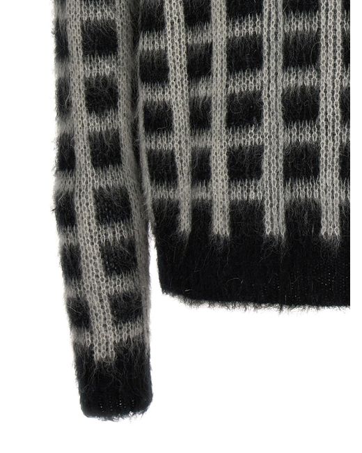 Marni Black Brushed Check Fuzzy Wuzzy Sweater for men