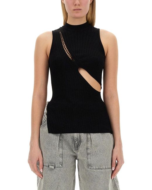 The Attico Black Top With Cut Out Details