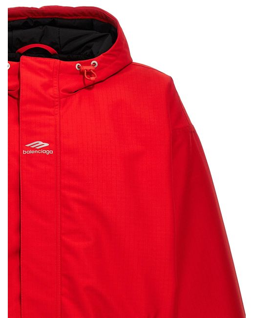 Balenciaga Red Ski 3b Sports Icon Casual Jackets, Parka for men