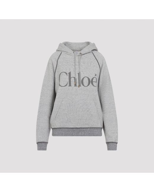 Vapor Cotton Hoodie-Donna di Chloé in Gray
