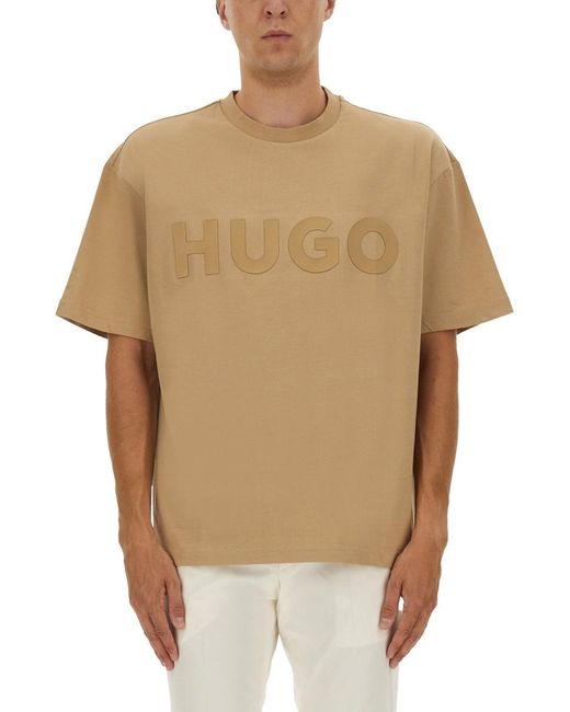 HUGO Natural Oversized Logo T-Shirt for men