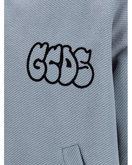 Gcds Blue Logo Bomber Jacket Casual Jackets, Parka for men