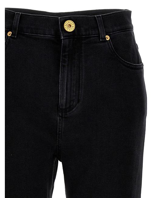 Washed Denim Jeans Pantaloni Nero di Balmain in Black