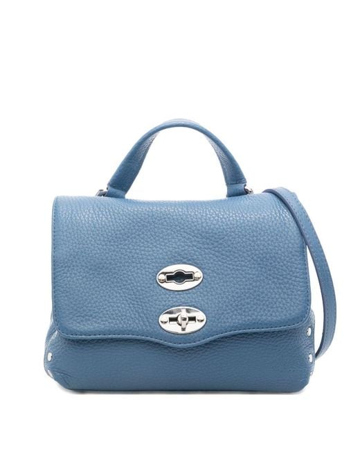 Zanellato Blue Postina Daily Baby Leather Handbag