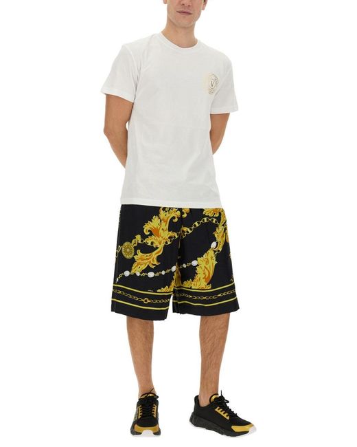 Versace Jeans Couture Black Chain Couture Bermuda Shorts for men