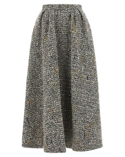 Alessandra Rich Gray Wool Blend Tweed Skirt