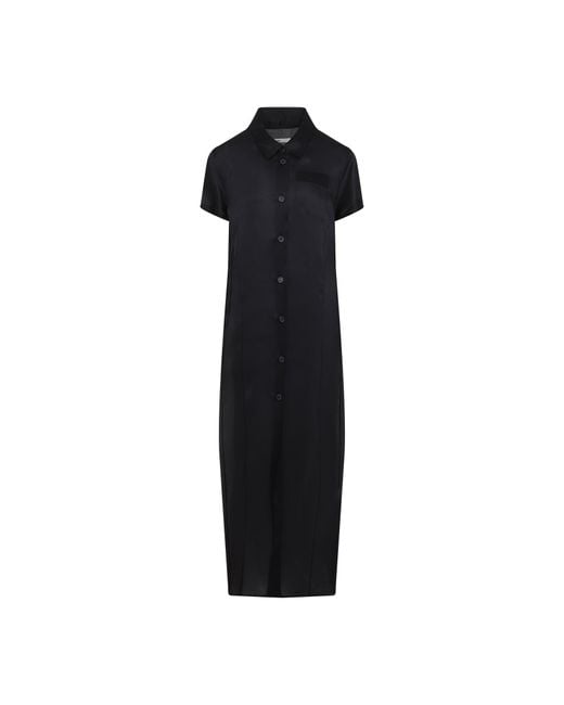 Effy Silk And Cotton Long Dress-Donna di Khaite in Black