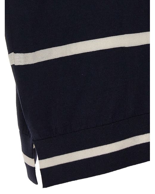 Giorgio Armani Blue Logo Embroidery Sweater for men