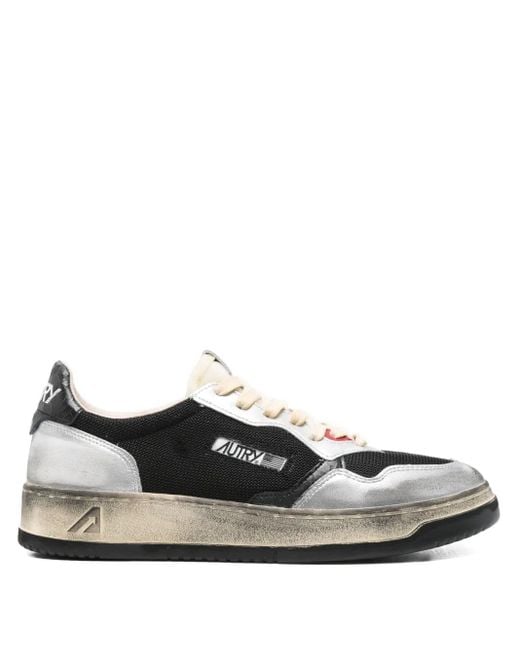 Autry Black Super Vintage Leather Sneakers for men