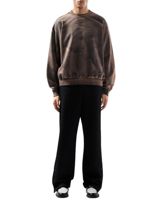 Gcds Brown Solarized Crewneck Sweatshirt With Logo Patch for men