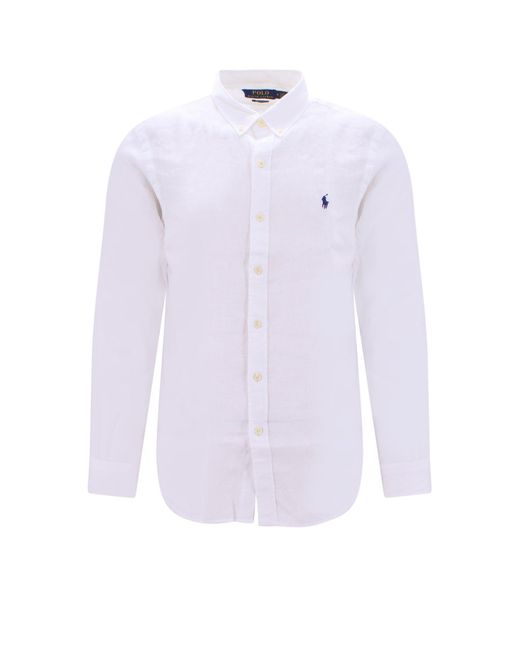 Camicia Slim Fit in lino di Polo Ralph Lauren in White da Uomo