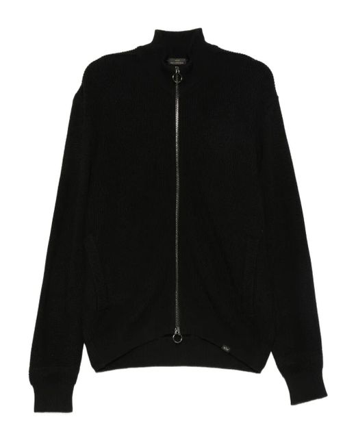 Cardigan A Coste Con Collo Alto E Zip-Uomo di Paul & Shark in Black da Uomo