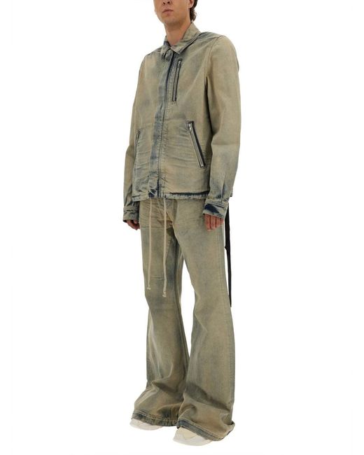 Rick Owens x Drkshdw Green Jacket With Concealed Zipper for men