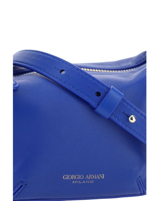 Borsa a Spalla Green Mini di Giorgio Armani in Blue